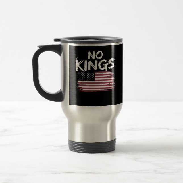 Amerikansk flagga upp och ner Distressed No Kings  Resemugg (Vänster)