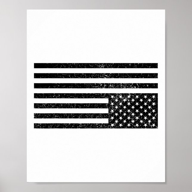 Amerikansk flagga upp och ner  poster (Framsidan)