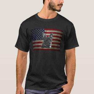 Amerikansk flagga USA Australian Cattle Dog Blå Rö T Shirt