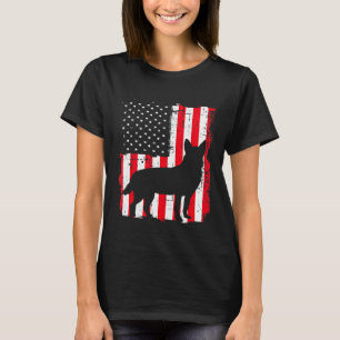 Amerikansk flagga Usa Australian Cattle Dog Blå Rö T Shirt