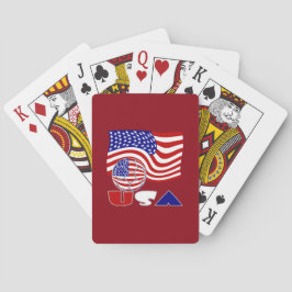 Amerikansk flagga USA fotboll röd bakgrund Casinokort