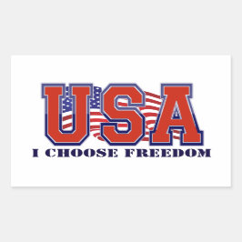 Amerikansk flagga USA frihet patriotisk Rektangulärt Klistermärke