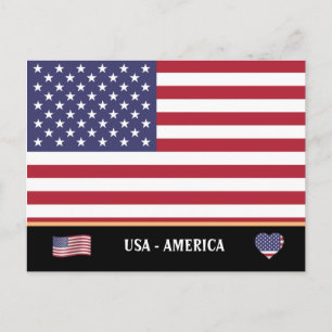Amerikansk flagga & USA landsresor / Amerikas före Vykort
