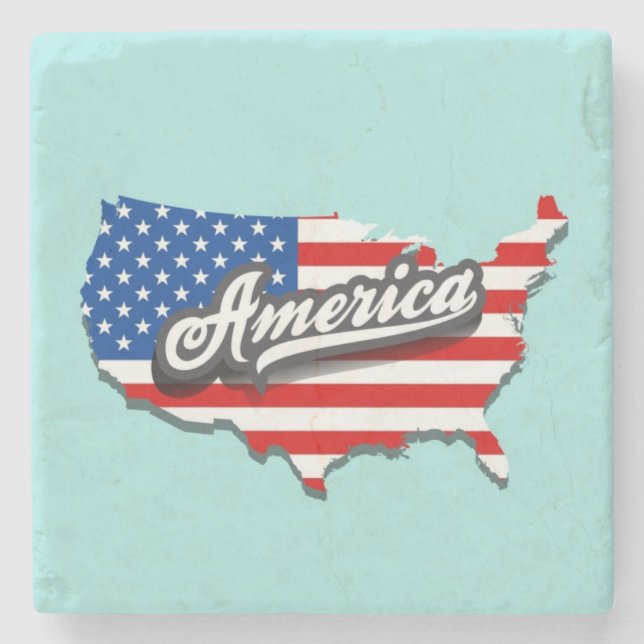Amerikansk Flagga/USA Stone Underlägg (Framsidan)
