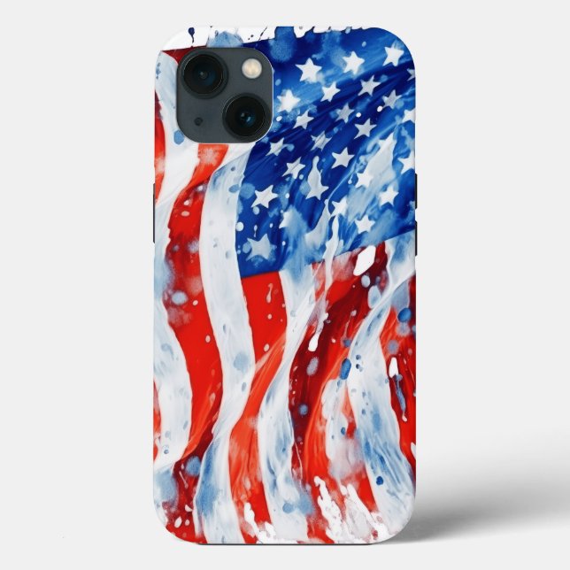 Amerikansk flagga USA Watercolor 4 juli (Baksida)