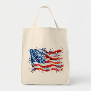 Amerikansk flagga USA Watercolor 4 juli Tygkasse