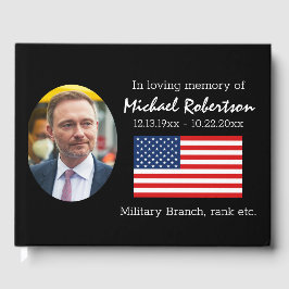 Amerikansk Flagga veteran Memorial Guest Bok