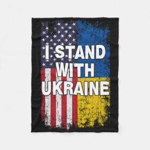 Amerikansk flagga Vi stöder Ukrainsk flagga Jag st Fleecefilt