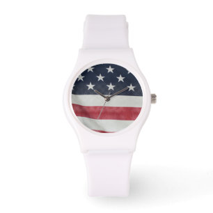 Amerikansk Flagga vid Sussex County Fair Armbandsur