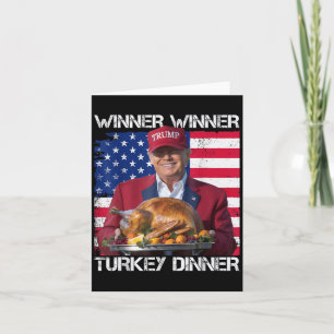 Amerikansk flagga Vinnare Vinnare Turkdinner Humor Kort