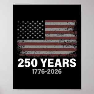 Amerikansk flagga vintage 250 år 1776-2026 250-års poster