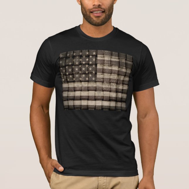 Amerikansk Flagga Vintage 5 T Shirt (Framsida)