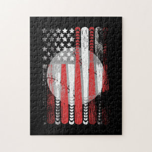 Amerikansk Flagga Vintage Baseball Flagga Pussel