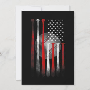 Amerikansk Flagga Vintage Baseball Inbjudningar