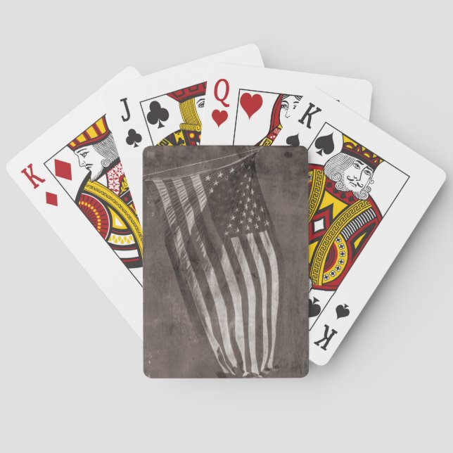 Amerikansk Flagga Vintage Casinokort (Baksidan)