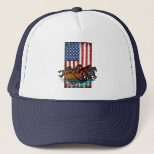 AMERIKANSK FLAGGA VINTAGE HÄST KEPS