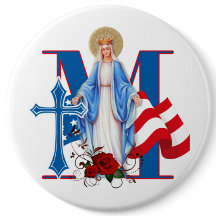 AMERIKANSK FLAGGA VIRGIN MARY RELIGIÖSA RO