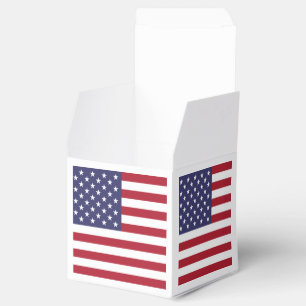 Amerikansk flagga, vit och blå amerikansk patrioti presentaskar