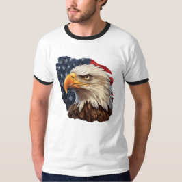 Amerikansk Flagga Vit Örn T Shirt
