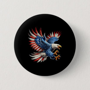 Amerikansk flagga Vitörn 4:e Juli USA Patriotisk Knapp