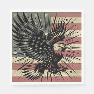 Amerikansk flagga Vitörn Patriotisk  Pappersservett