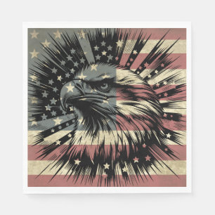 Amerikansk flagga Vitörn Patriotisk  Pappersservett