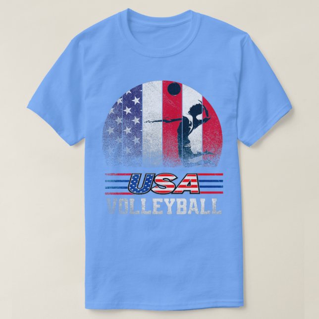 Amerikansk flagga volleyball 2021 för pojkar i man t shirt (Design framsida)