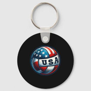Amerikansk Flagga Volleyball Basketball Patriotic Nyckelring