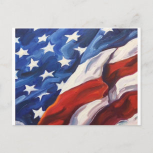 Amerikansk Flagga Vykort