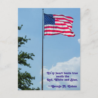 Amerikansk Flagga Vykort