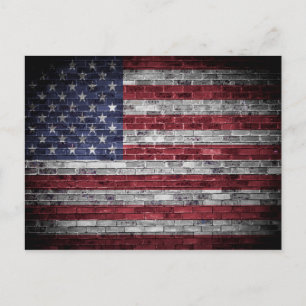Amerikansk flagga. vykort