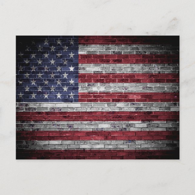 Amerikansk flagga. vykort (Framsida)