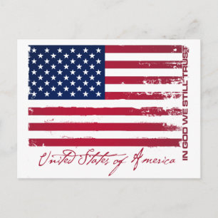 Amerikansk Flagga Vykort