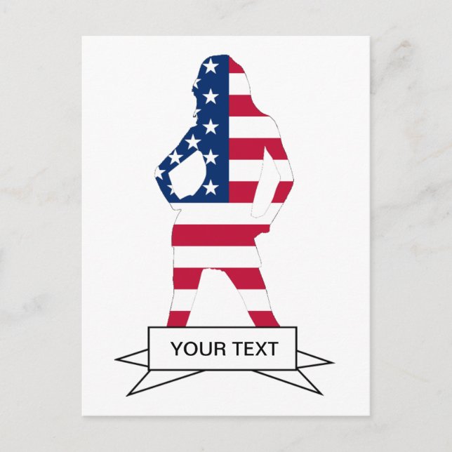 Amerikansk flagga vykort (Framsida)