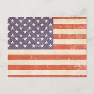 Amerikansk Flagga Vykort