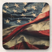 Amerikansk Flagga Wave Fabric Design Underlägg