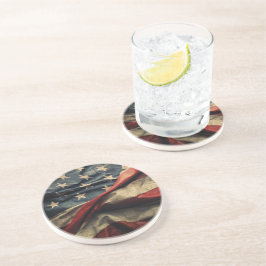 Amerikansk Flagga Wave Fabric Design Underlägg