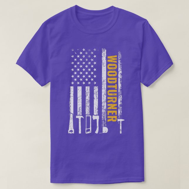Amerikansk Flagga Woodturner carpenter T Shirt (Design framsida)