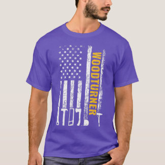 Amerikansk Flagga Woodturner carpenter T Shirt