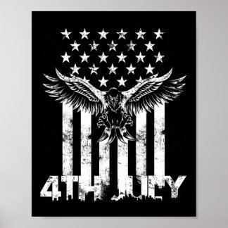 Amerikansk flaggad örn 4 juli självständighetsdag  poster