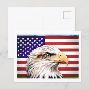 Amerikansk flaggad örn patriotisk USA vykort
