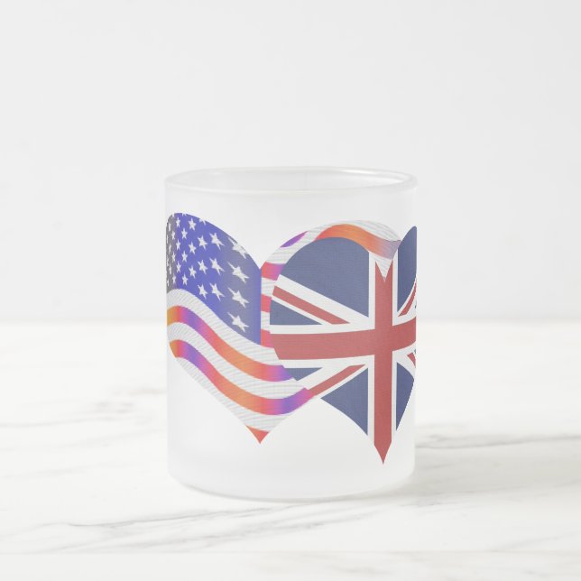 Amerikansk flaggans Union Jack Kärlek Stjärnor Rän Frostad Glasmugg (Center)