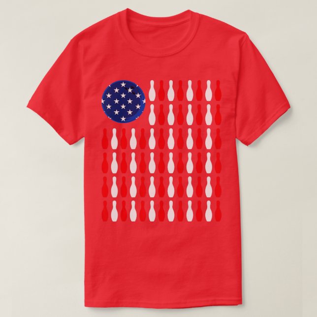 Amerikansk flaggaPatriotic Bowlareare Bowling T Shirt (Design framsida)