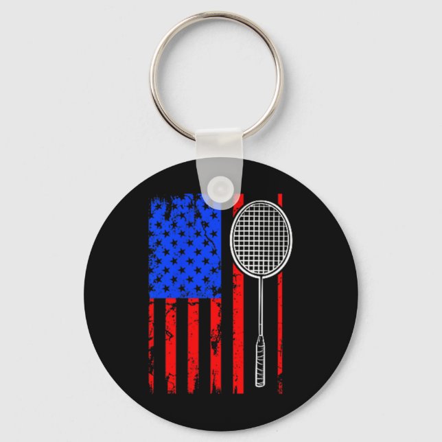 Amerikansk flaggbadminton  nyckelring (Framsida)