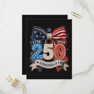 Amerikansk flaggbåge 250-årsjubileum Patriotisk Inbjudan Vykort