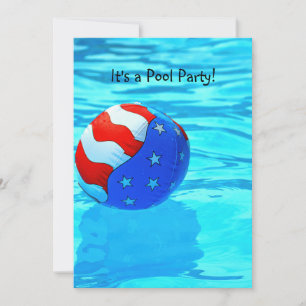 Amerikansk flaggbal pool fest inbjudningar