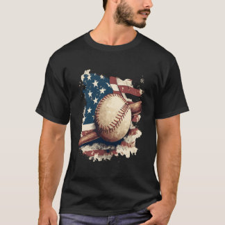 Amerikansk flaggbaseboll för fars dag t shirt