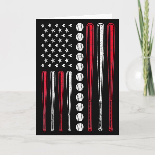 Amerikansk flaggbasebollag män pojkar barnflickor  kort (Framsida)