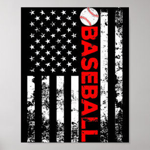 Amerikansk flaggbasebollag present t-shirt_10 poster