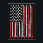Amerikansk flaggbasebollag Vintage Roligt Vykort<br><div class="desc">Amerikansk flaggbasebollag Vintage Rolig designpresent Kort Klassisk Samling.</div>